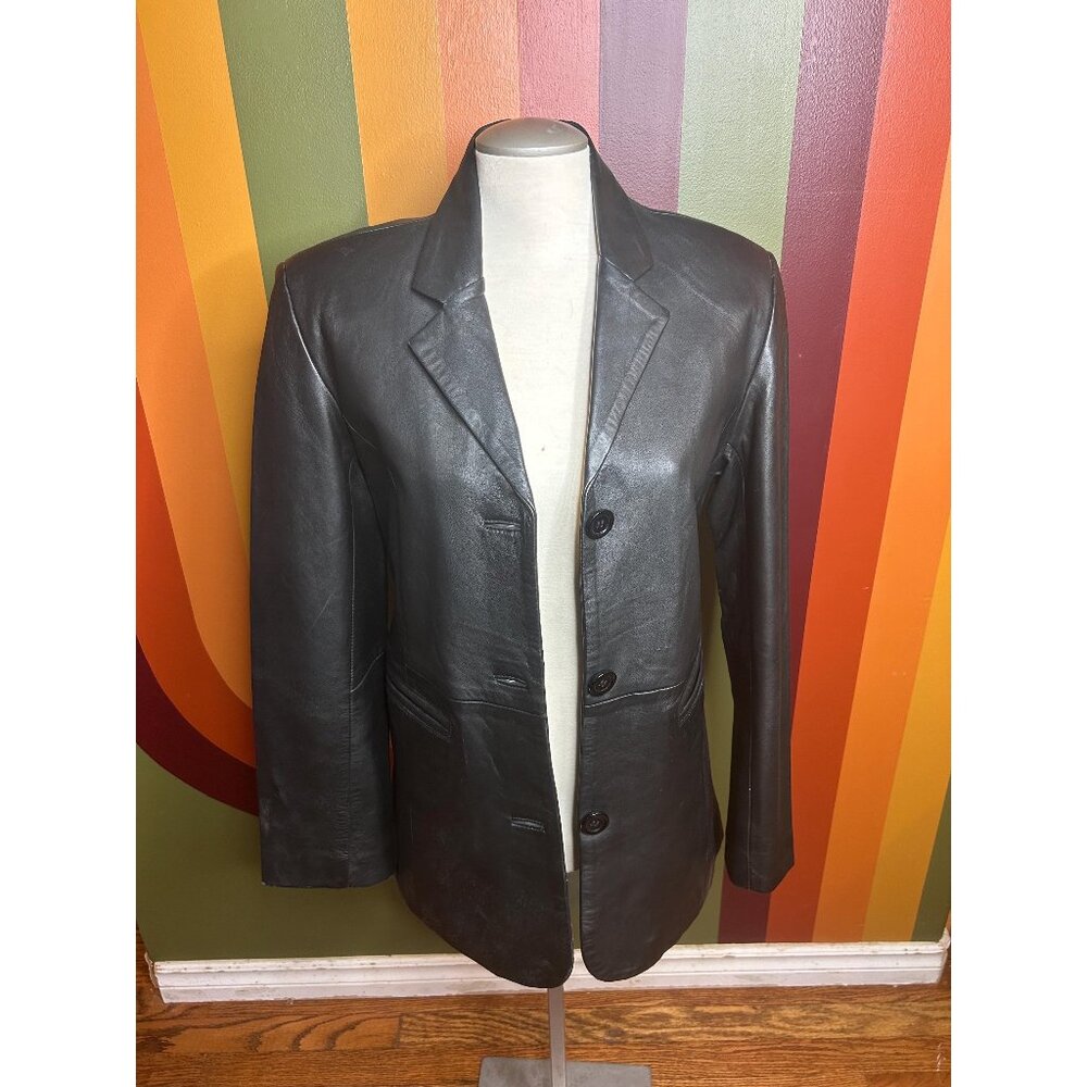 Vintage women’s leather alpha genuine jacket stylish - size XL